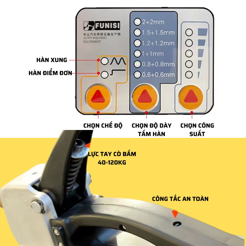 Mô tả Máy hàn bấm FUNISI F3000